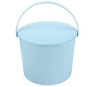 TOVINANNA Seau de Rangement Bac en Plastique avec Couvercle et Poignées Boîte de Rangement Compacte pour Jouets Articles Ménagers Organisation Maison Seau Rond pour Salle de Bain