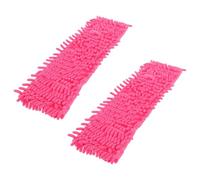 TOVINANNA Serpillière Chenille Rouge Lot de 2, Lavable et Réutilisable, Accessoires de Nettoyage pour Vadrouille, Remplacement de Chiffon, Taille Standard