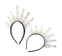 TOVINANNA Serrage-tête Couronne Vintage pour Mariée, 2 Pièces, Accessoires de Coiffure Argentés en Plastique, Facile à Porter, pour Mariages et Fêtes