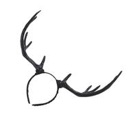 TOVINANNA Serrage-Tête de Noël Noir Bois de Cerf Réaliste Accessoire de Déguisement Festif pour Adultes Bandeau de Fête Original et Photo pour Costumes et Célébrations Hivernales