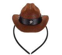 TOVINANNA Serrage-Tête Mini Chapeau Haut-de-Forme Marron 135 CM en Plastique Bandeau Accessoire de Déguisement pour Fêtes Anniversaires et Goûters à Thème