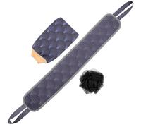 TOVINANNA Set Complet D'accessoires de Bain Exfoliants en Polyester Noir Comprenant Moufles, Serviette Épaisse et Boule de Bain pour Gommage Corporel