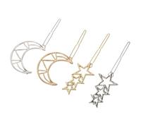 TOVINANNA Set de Pinces à Cheveux Géométriques Lune et Étoile Métal Creux Accessoires Légers et Résistants pour Femmes Style Minimaliste pour Mariage Fête et Usage Quotidien