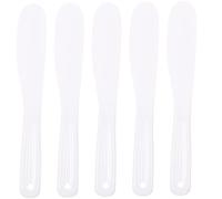 TOVINANNA Spatules à Maquillage En Silicone 5 Pièces Grandes Cuillères à Cosmétiques Pour Soin Peau Visage Mélange Diy Usage Domestique Blanc