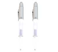 TOVINANNA Stylo Diamant LED Blanc Lot de 2 Éclairage et Poignée Ergonomique pour Peinture Diamant Professionnel Accessoire Acier Inoxydable Plastique
