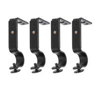 TOVINANNA Support de Tringle à Rideaux Robuste en Fer Noir 4pcs Design Moderne et Détails Délicats pour Barre de Rideau et Penderie