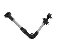 TOVINANNA Support Porte-parapluie Réglable avec Pince Pivotante 360° pour Poussette et Fauteuil Roulant, Fixation pour Tube Rond 25 Mm, Base Amovible et Télescopique, Protection Solaire