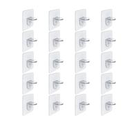 TOVINANNA Supports Adhésifs pour Séparateurs de Meubles 20 Pièces Clips Transparents en PVC 7X7 CM Patères de Séparation de Penderie sans Perçage Autocollants Muraux Résistants pour