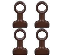 TOVINANNA Supports de Tringles à Rideaux en Bois 35 MM, Lot de 4, Fixation Murale Simple, Couleur Marron Foncé, Compatibles Tringles Rondes, pour Fenêtres et Pièces à Vivre