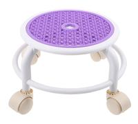 TOVINANNA Tabouret Bas Multifonction à roulettes Pivotantes Universelles Petit Tabouret en Plastique Violet Marchepied pour Adultes Siège Mobile pour Maison et Spa Repose-Pieds