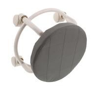 TOVINANNA Tabouret Roulant Pivotant 360° en Similicuir Gris Tabouret Bas de 25 CM avec roulettes Universelles Siège Robuste pour Salon de Beauté Pédicure Manucure et Atelier