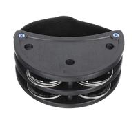 TOVINANNA Tambourin à Pied Métal Professionnel avec Cloches Accessoires de Percussion Durables Design Ergonomique avec Sangle Élastique Instrument Rythmique Compact pour Performances