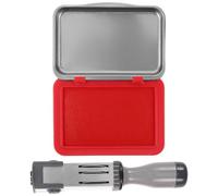 TOVINANNA Tampon Dateur Réglable 21Mm avec Encreur Rouge sans Texte 76X54X15Mm Tampon à Rouleau en Plastique Portatif pour Bureau et Documents Marqueur de Date Précis Mois/Jour/Année