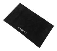 TOVINANNA Tapis de Maquillage Rectangulaire 50x80 Cm en Tissu Noir Mat, Nappe de Protection pour Coiffeuse et Salon de Beauté, Facile à Nettoyer, pour Nail Art, Maquillage et Photographie