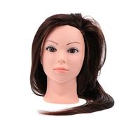 TOVINANNA Tête Mannequin De Coiffure Cheveux Synthétiques Modèle Entraînement Pour Stylisme Capillaire Couleur Naturelle