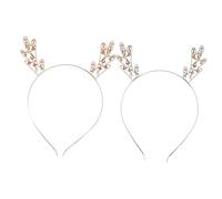 TOVINANNA -tête Unique En Bois De Renne Argenté Couvre-chef De Noël Tendance Avec Strass