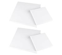 TOVINANNA Toile Carrée Tendue sur Châssis en Bois Massif, 4 Pièces, Pur Coton, Toile à Peindre pour Peinture à L'huile et Acrylique, pour Artistes et Loisirs Créatifs