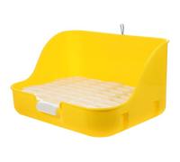 TOVINANNA Toilette pour Lapin en Plastique Compacte et Pratique, Bac à Litière Jaune Léger pour Petits Animaux comme Chinchilla et Cochon d'Inde, pour Salon ou Parc
