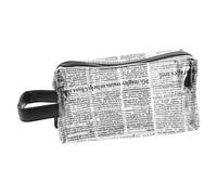 TOVINANNA Trousse De Toilette Portable PVC Transparent avec Motif Journal Pochette De Rangement Cosmétique pour Voyage Camping Et Sorties Idéale pour Accessoires De Beauté Et Hygiène