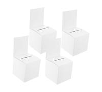 TOVINANNA Urne de Vote en Papier Blanc Lot de 4 Pièces Boîte de Rangement Résistante pour Rassemblement et Fête Sécurisant Les Contenus