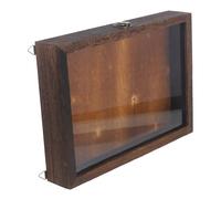 TOVINANNA Vitrine D'exposition Vintage en Bois Carbonisé 36,5x26,5x6 Cm Couvercle Transparent Anti-poussière, Boîte de Collection pour Spécimens D'insectes et Fleurs Séchées, Coffret Mural