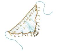 TOVINANNA Voile Exotique pour Femmes avec Franges en Mousseline Taille Petite Couleur Bleu Paon Accessoire de Costume Tribal Indien 1 Pièce pour Danse Orientale Cosplay et Fêtes