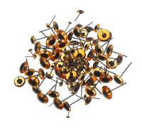 TOVINANNA Yeux en Verre pour Peluches 100 Pcs Yeux Ronds Marron Clair 3-12 MM Globes Oculaires Réalistes pour Loisirs Créatifs Couture Feutrage à L’Aiguille et Fabrication de Poupées