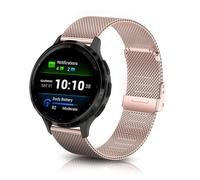ToVioc 18mm Bracelet Compatible avec Garmin Venu 4 41mm/3s 41mm/2S, Bracelet Rechange Réglable Acier Inoxydable pour Garmin Forerunner 265S/255S/255S Music - Or Rose