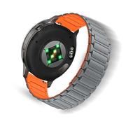 ToVioc 18mm Bracelet silicone pour Garmin Venu 4 41mm/3s 41mm/2S, bracelet remplacement réglage magnétique pour Garmin Forerunner 265S/255S/255S Music - Gris Orange