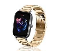 ToVioc 20mm Bracelet Compatible avec Amazfit Active 2 Square/2/1, Bip 3/3 Pro, Élégant et Gentleman Bracelet Rechange Réglable en Acier Inoxydable pour Amazfit GTS 4/4 Mini/3/2/2e/2 Mini - Or