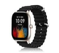 ToVioc 20mm Bracelet Silicone Compatible avec Amazfit Active 2 Square/2/1, Bip 3/3 Pro, Silicone Sport Respirant pour Amazfit GTS 4/4 Mini/3/2/2e/2 Mini - Noir