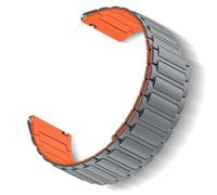 ToVioc 20mm Bracelet silicone pour Garmin Forerunner 570 42mm/165/165 Music/245 music, bracelet de remplacement en caoutchouc doux, réglage magnétique pour Garmin Vivoactive 6/5 - Gris Orange