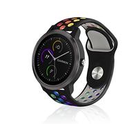 ToVioc 20mm Bracelet Sport Silicone pour Garmin Forerunner 570 42mm/165/165 Music, Respirant Sangle pour Garmin Vivoactive 6/5/3/3 Music, Approach S44/S50/S40/S42 - Noir