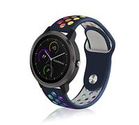 ToVioc 20mm Bracelet Sport Silicone pour Garmin Forerunner 570 42mm/165/165 Music, Respirant Sangle pour Garmin Vivoactive 6/5/3/3 Music, Approach S44/S50/S40/S42 - Bleu