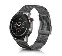 ToVioc 22mm Bracelet Compatible avec Amazfit Bip 6/5/5 Unity, GTR 4/3 Pro/3/2 eSIM/2e, Bracelet de Rechange Réglable en Acier Inoxydable pour Amazfit Balance 2/1, Pop 3S - Noir