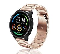 ToVioc 22mm Bracelet Compatible avec Xiaomi Redmi Watch 5 Active/Watch 5 Lite/ S4 Sport, Élégant et Gentleman Bracelet de Rechange Réglable en Acier Inoxydable for Amazfit Balance/Bip 5 - Or Rose