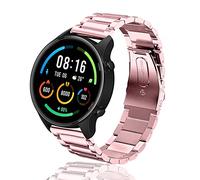 ToVioc 22mm Bracelet Compatible avec Xiaomi Watch S4/S4 Sport/2/S3/S1 Pro/2 Pro, Élégant et Gentleman Bracelet de Rechange Réglable en Acier Inoxydable for Amazfit Bip 6/5/5 Unity - Rose