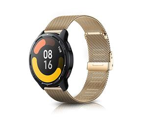 ToVioc 22mm Bracelet Compatible avec Xiaomi Watch S4/S4 Sport/Redmi Watch 5 Active/5 Lite, Bracelet Maille réglable Acier Inoxydable pour Amazfit Bip 6/5/5 Unity, Balance 2/1 - Or