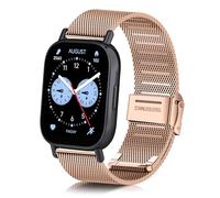 ToVioc 22mm Bracelet pour Xiaomi Redmi Watch 5 Active Bracelet en Maille Réglable en Acier Inoxydable pour Xiaomi Redmi Watch 5 Lite - Or Rose
