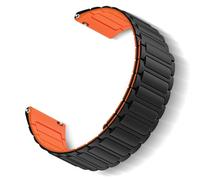 ToVioc 22mm Bracelet silicone pour Garmin Venu 4 45mm/3 45mm/2, vivoactive 4/Active, bracelet remplacement réglage magnétique pour Garmin Forerunner 570 47mm/265/255 - Noir Orange