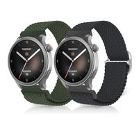 ToVioc 22mm Nylon Bracelet pour Amazfit Bip 6/5/5 Unity, Active Max, Ajustable Élasticité Respirant Sports Remplacement pour Amazfit Balance 2/1, T-Rex 3 Pro 48mm, GTR 4 - Olive Verte & Gris
