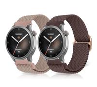 ToVioc 22mm Nylon Bracelet pour Amazfit Bip 6/5/5 Unity, Active Max, Ajustable Élasticité Respirant Sports Remplacement pour Amazfit Balance 2/1, T-Rex 3 Pro 48mm, GTR 4 - Fumée Violette &Thé Au Lait