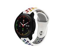 ToVioc Bracelet Arc-en-Ciel Compatible avec Xiaomi Watch S4/S4 Sport/5/Redmi Watch 5 Active, 22mm Bracelet de Sport en Silicone pour Amazfit Bip 6/Balance 2/Active Max - Blanc