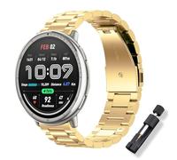 ToVioc Bracelet Compatible avec Amazfit Active 3 Premium/Active 2 Square/Active2/Bip 3, 20mm Élégant Gentleman Bracelet Rechange en Acier Inoxydable pour Garmin Vivoactive 6/Approach J1 - Or