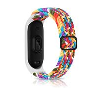 ToVioc Bracelet Compatible avec Xiaomi Mi Band 7/6/5/4/3, Hommes et aux Dames Ajustable Élastique Sport Nylon Bracelet pour Xiaomi Smart Band 7/6/5/4/3 - Couleur arc-en