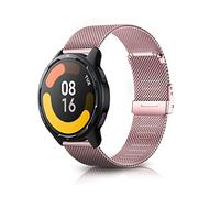 ToVioc Bracelet Compatible avec Xiaomi Watch 5/S4/S4 Sport/S3/Redmi Watch 5 Active, 22mm Bracelet Maille réglable Acier Inoxydable pour Amazfit Bip 6/Active Max/Balance 2/T-Rex 3 Pro 48mm - Rose