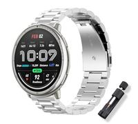 ToVioc Bracelet pour Amazfit Active 3 Premium/Active 2 Square/Cheetah 2 Pro, 20mm Élégant Gentleman Bracelet Rechange en Acier Inoxydable pour Garmin Vivoactive 6/Approach J1/Forerunner 170 - Argent