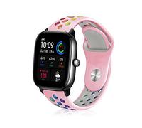 ToVioc Bracelet Sport Silicone Compatible avec Amazfit Active 2 Square/2/1, Bip 3/3 Pro, 20mm Respirant pour Amazfit GTS 4/4 Mini/3/2/2e/2 Mini - Rose
