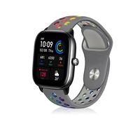 ToVioc Bracelet Sport Silicone Compatible avec Amazfit Active 2 Square/2/1, Bip 3/3 Pro, 20mm Respirant pour Amazfit GTS 4/4 Mini/3/2/2e/2 Mini - Gris