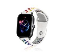 ToVioc Bracelet Sport Silicone Compatible avec Amazfit Active 2 Square/2/1, Bip 3/3 Pro, 20mm Respirant pour Amazfit GTS 4/4 Mini/3/2/2e/2 Mini - Blanc